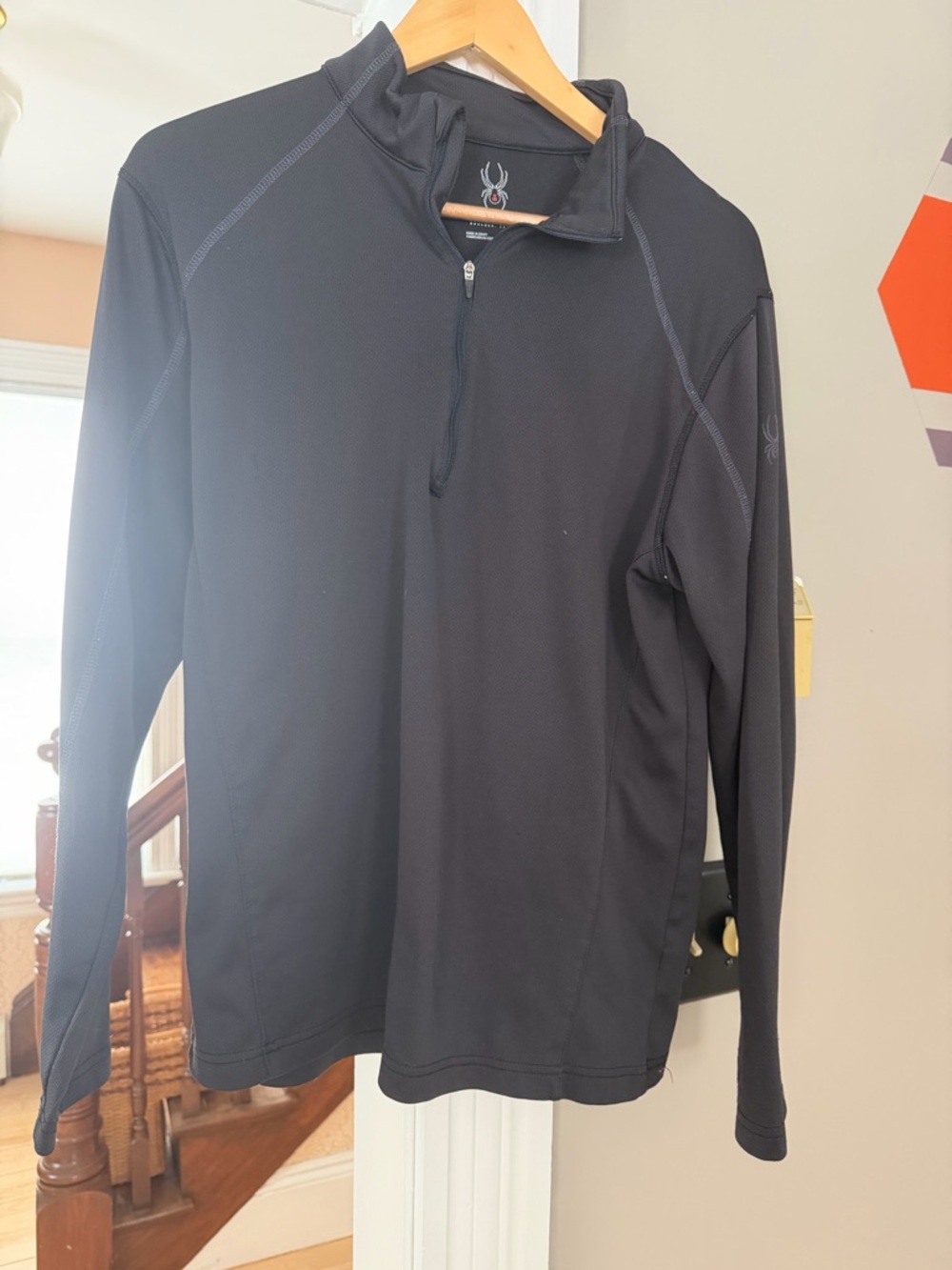 Spyder Black Pullover with Subtle Red Logo Accent